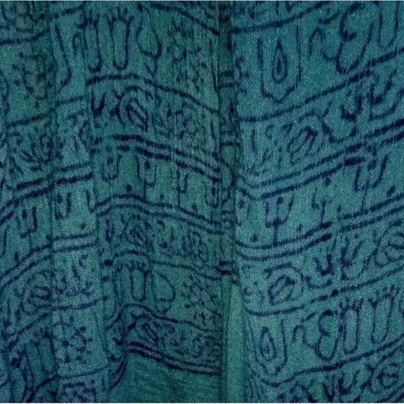 World Market Scarf Wrap Rectangle Geometric Bohemian Blue - Picture 2 of 5